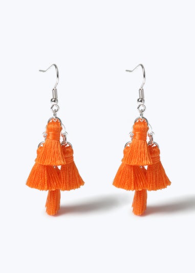 Muse Orange Tassel Earring