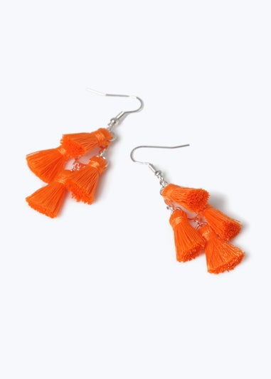 Muse Orange Tassel Earring