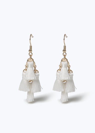 White Tassel Earring