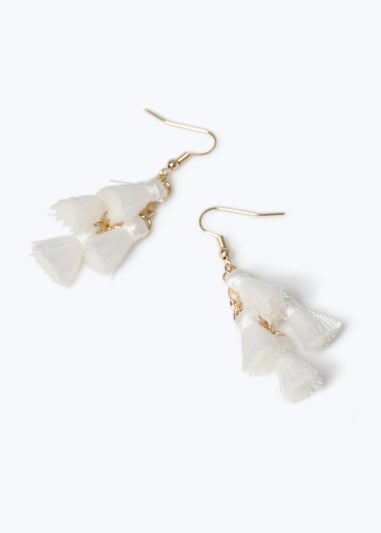 White Tassel Earring