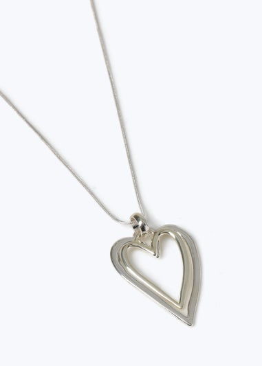 Muse Silver Double Heart Necklace