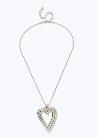 Muse Silver Double Heart Necklace