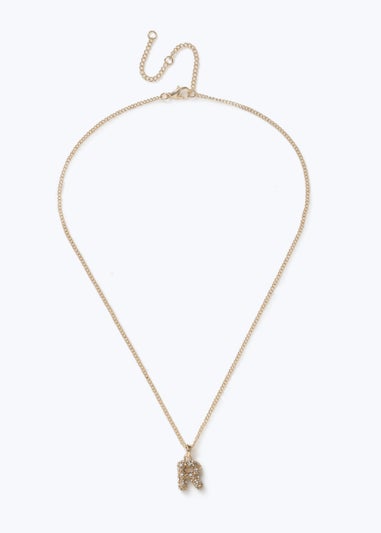 Muse Gold 'R' Initial Necklace