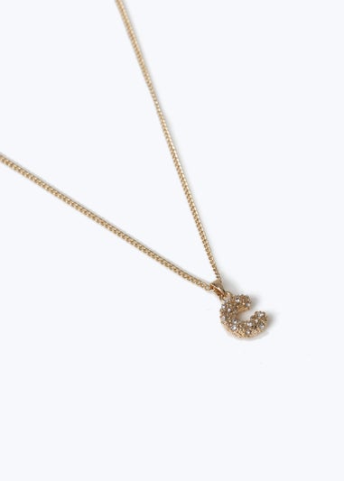 Muse Gold C Initial Necklace