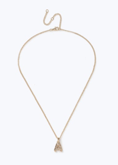 Muse Gold "A" Initial Necklace