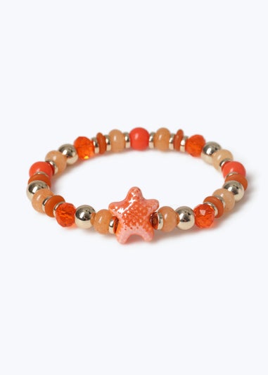 Muse Orange Starfish Beaded Bracelet