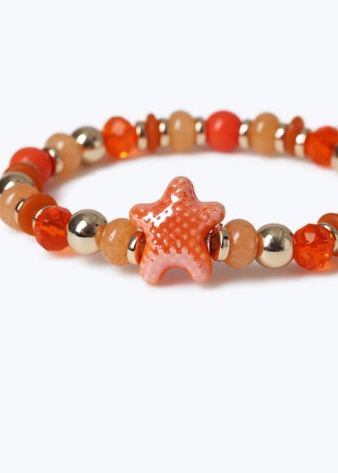 Muse Orange Starfish Beaded Bracelet