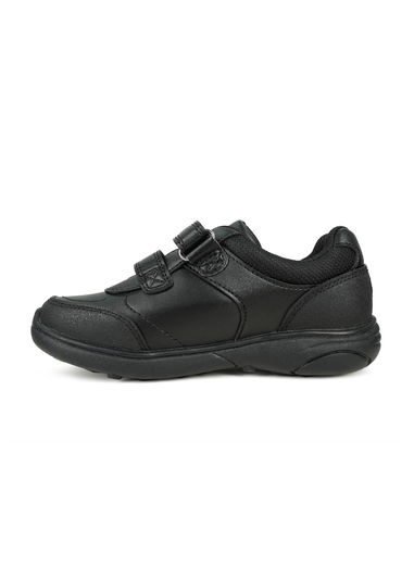 ToeZone Boys Black Ace Coated Leather Football School Shoes (Younger 8 - Older 2)