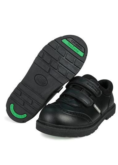 ToeZone Boys Black Evan Coated Leather Smart School Shoe (Younger 8 - Older 3)