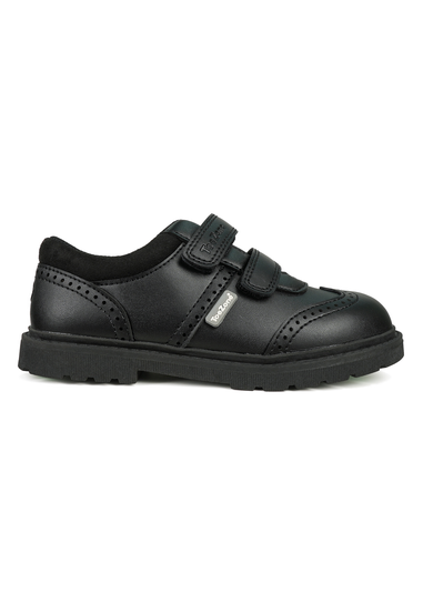 ToeZone Boys Black Evan Coated Leather Smart School Shoe (Younger 8 - Older 3)