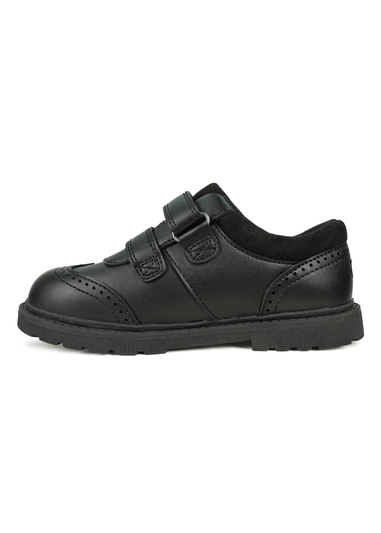 ToeZone Boys Black Evan Coated Leather Smart School Shoe (Younger 8 - Older 3)