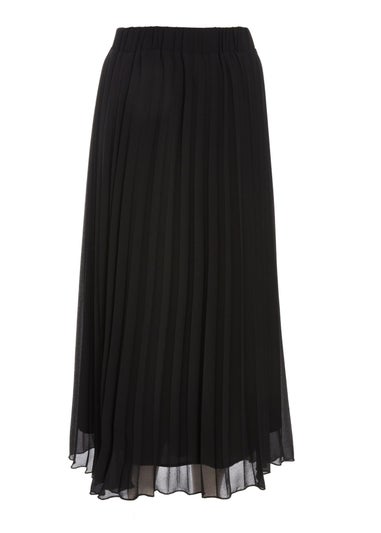 Quiz Black Chiffon Pleated Midi Skirt