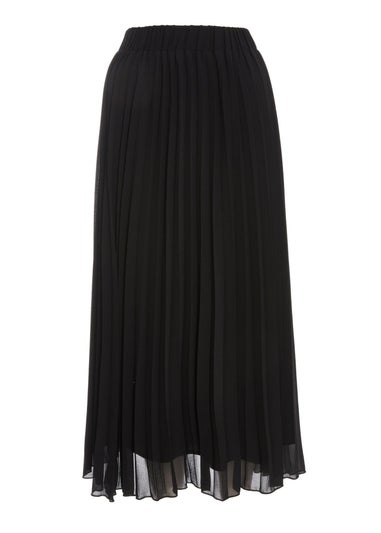 Quiz Black Chiffon Pleated Midi Skirt Matalan