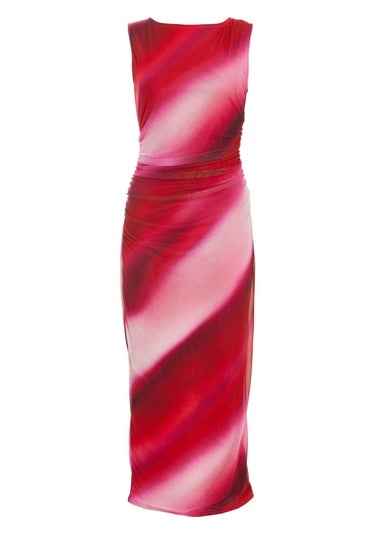 Quiz Pink Ombre Print Midaxi Dress