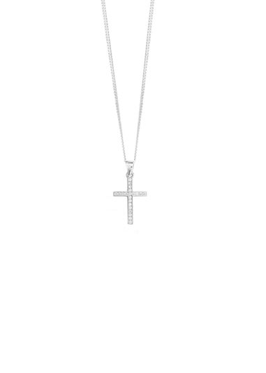 Say It With Silver Mini Cross Necklace