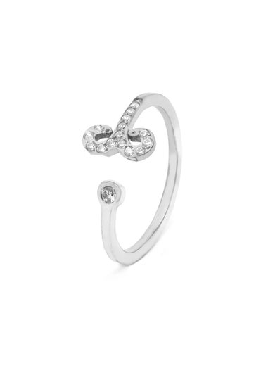 Say It With Silver Aries Ring with CZ Stones