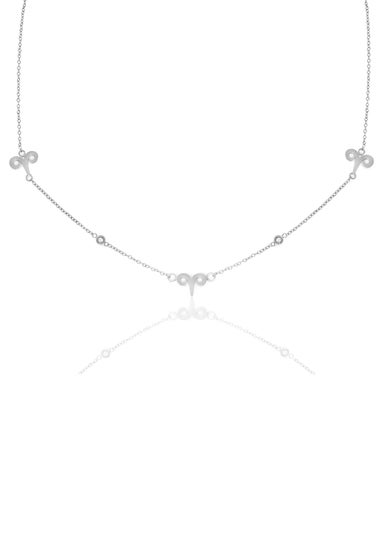 Say It With Silver Aries Necklace with CZ Stones