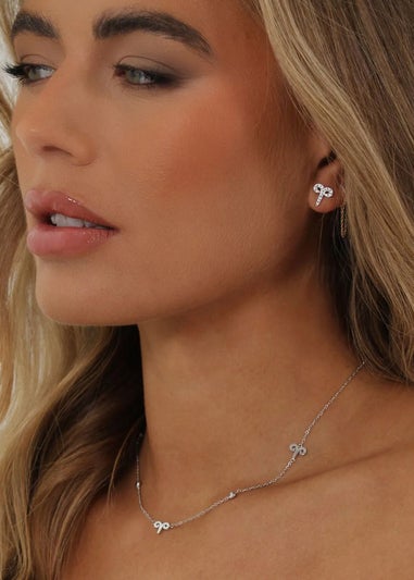 Say It With Silver Aries Necklace with CZ Stones