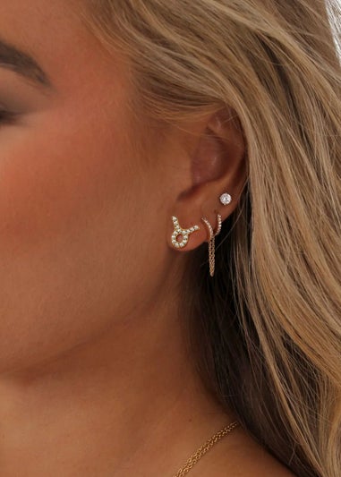 Say It With Gold Taurus Earrings with CZ Stones