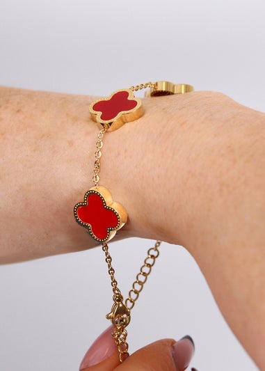 Say It With Red & Gold Teen Luck Chain Bracelet