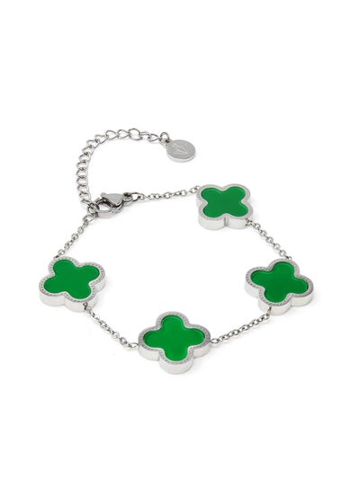 Say It With Green & Silver Teen Luck Chain Bracelet