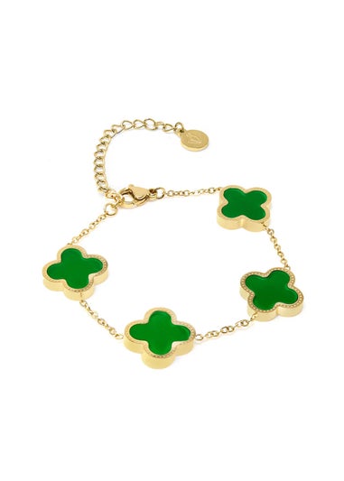 Say It With Green & Gold Teen Luck Chain Bracelet