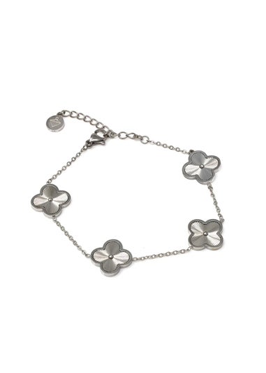 Say It With Silver Clover Chain Bracelet