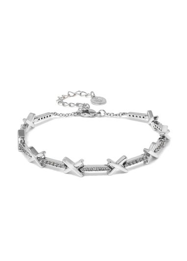 Say It With Silver Kiss Tennis Bracelet