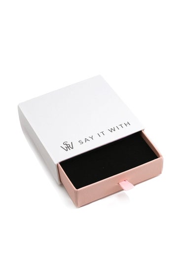 Say It With Silver Baby Bangle with Pink Heart