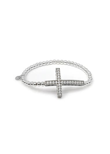 Say It With Silver Cross Ball Bracelet