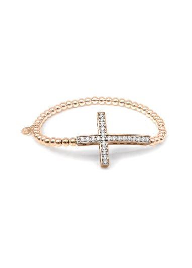 Say It With Rose Gold Cross Ball Bracelet