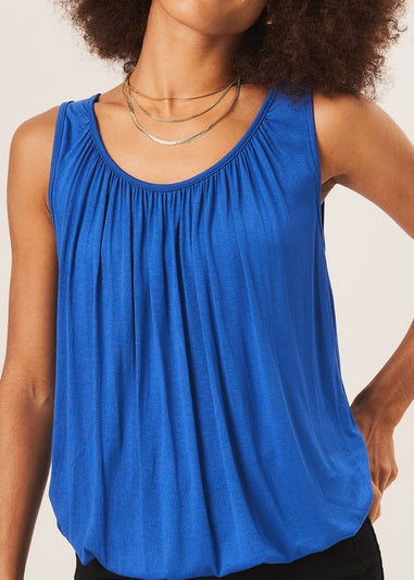 Gini London Dark Blue Round Neck Oversized Sleeveless Top