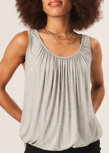 Gini London Dark Grey Round Neck Oversized Sleeveless Top