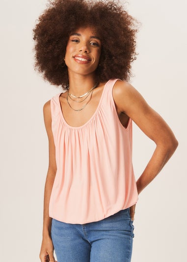 Gini London Light Pink Round Neck Oversized Sleeveless Top