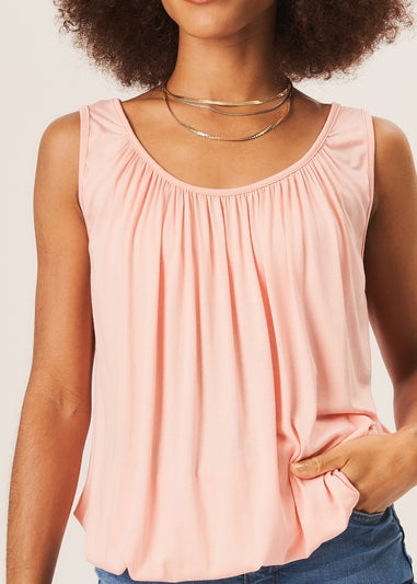 Gini London Light Pink Round Neck Oversized Sleeveless Top