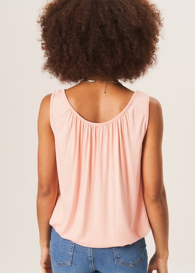 Gini London Light Pink Round Neck Oversized Sleeveless Top