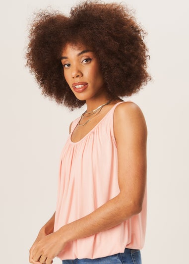 Gini London Light Pink Round Neck Oversized Sleeveless Top