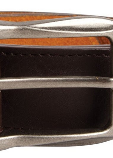 Duke Brown Harrison Large Buckle Leather Belt