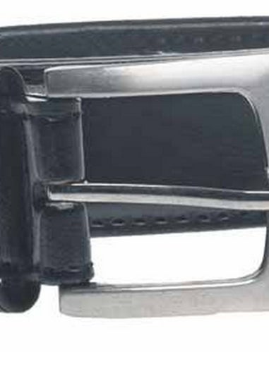 Duke Black Lewis Square Buckle Plain Belt