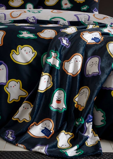 Catherine Lansfield Halloween Ghosts Cosy Fleece Blanket Throw (130x170cm)