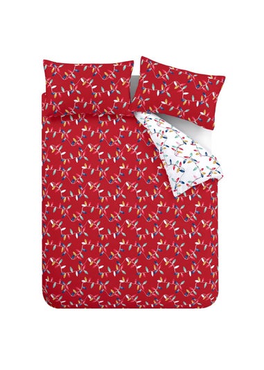 Catherine Lansfield Christmas Lights Soft Microfibre Reversible Duvet Cover Set