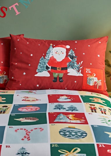 Catherine Lansfield Christmas Advent Calendar Reversible Duvet Cover Set