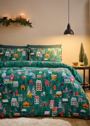 Catherine Lansfield Christmas Festive Forest Reversible Duvet Cover Set