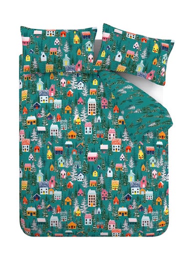 Catherine Lansfield Christmas Festive Forest Reversible Duvet Cover Set