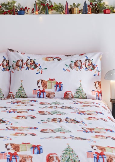 Catherine Lansfield Christmas Guineapig Reversible Duvet Cover Set