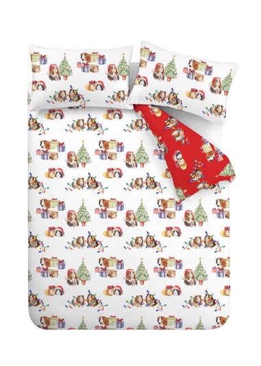 Catherine Lansfield Christmas Guineapig Reversible Duvet Cover Set