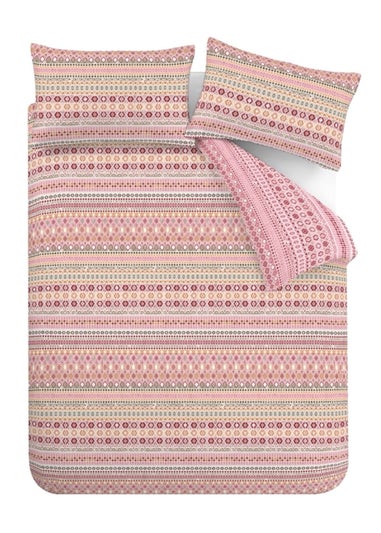 Catherine Lansfield Brushed Cotton Fair Isle Reversible Duvet Cover Set