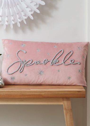 Catherine Lansfield Sparkle Soft Touch Christmas Cushion (30x50cm)