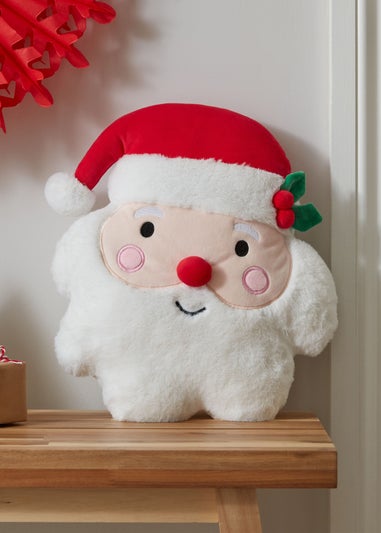 Catherine Lansfield White Christmas Santa 3D Shaped Cushion (38x30cm)