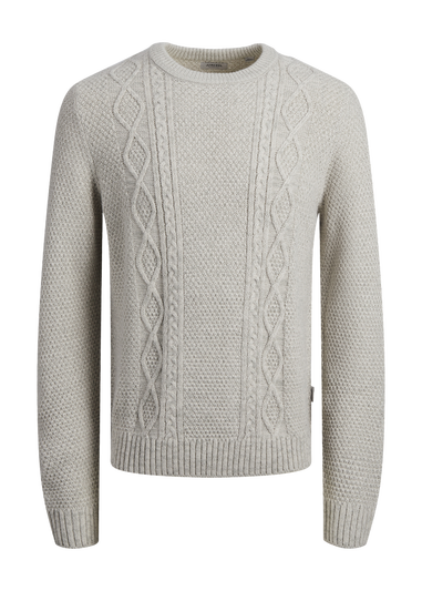 JJ Rebel White Cable Knit Jumper